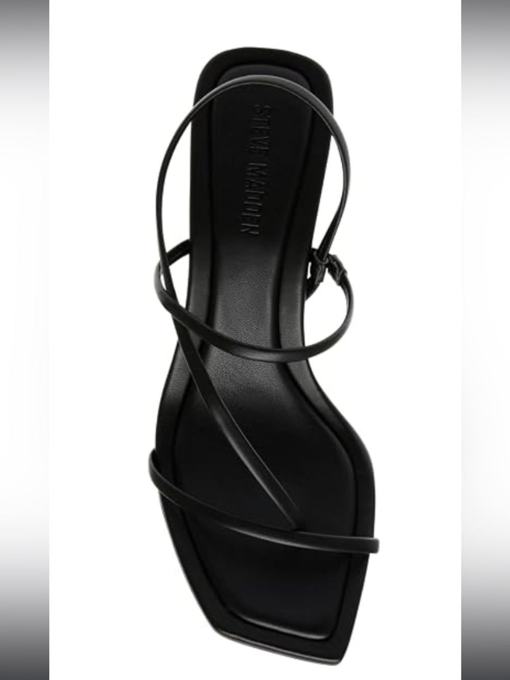 Steve Madden Black Strappy Square-Toe Heels - Picture 1 of 7